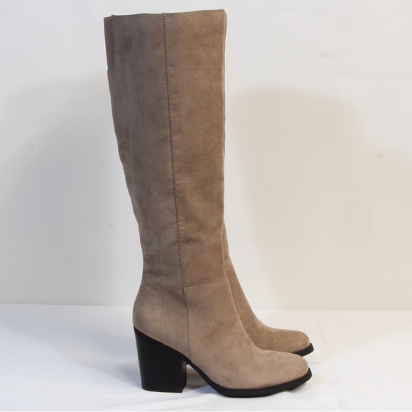 MIA Ashley Tan Suede Knee HIgh Riding Zipper Boot - Picture 2 of 8